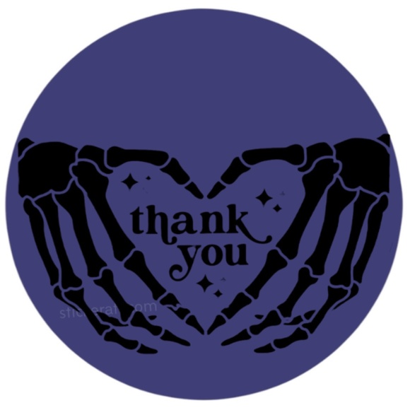 skeleton Heart Hands Envelope Seal, Halloween stickersThank You Envelope Seals - Picture 2 of 4